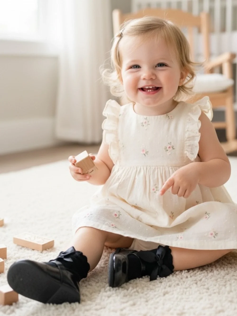 Black Bow Trim Kids Socks - Cute Ruffle Anklet